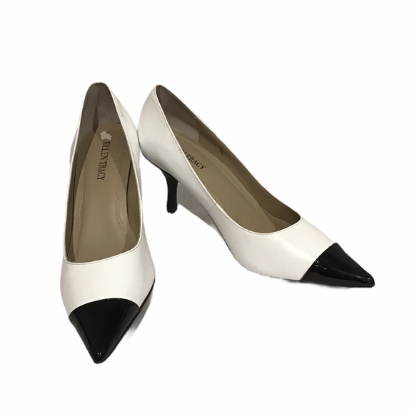 Ellen Tracy Black & White Kitten Heels - Picture 5 of 9